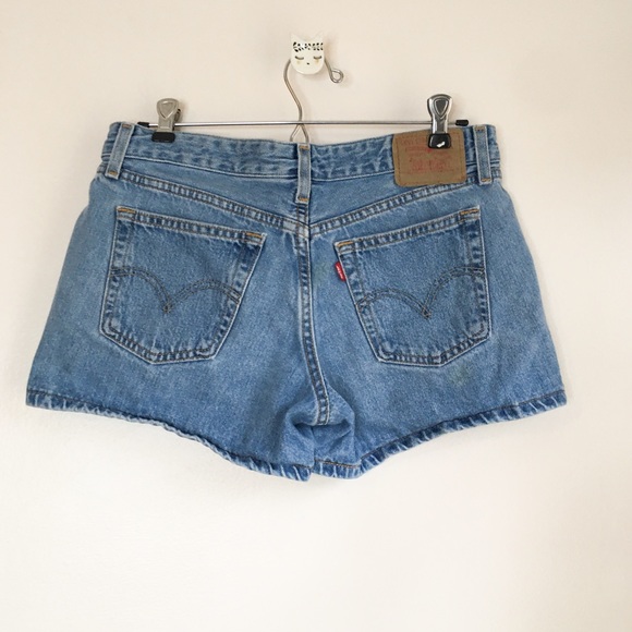 Vintage Levis Juniors Mid-Rise Shorts Blue Size 7 - Picture 2 of 5